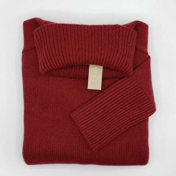J.Crew cashmere boyfriend turtleneck sweater burgundy - Picture 4 of 4